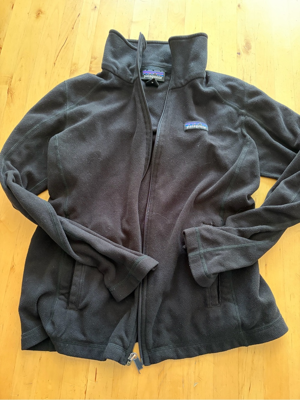 Patagonia Black Fleece with Multicolor Logo Patch